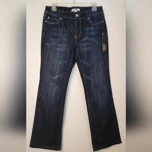 NWT White House Black Market Dark Wash Boot Leg Blue Jeans, Size 6S